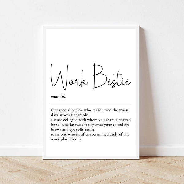 Work Bestie Definition Print, Funny Coworker Gift, Work Bestie Print, Gift for Work Friend, Work Bestie, Co worker birthday, Colleague Gift