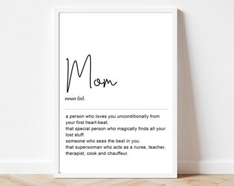 Mom Definition Print, Mom Wall Art, Mom Gifts, Mothers Day Gifts, Funny Mom Gifts, , Mother Definition Print, Mom Prints, Mum Print