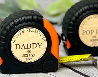 25 ft Personalized Father’s Day gift for Dad or Grandpa, custom tape measure, gift from kids