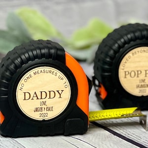 25 ft Personalized Fathers Day gift for Dad or Grandpa, custom tape measure, gift from kids image 1
