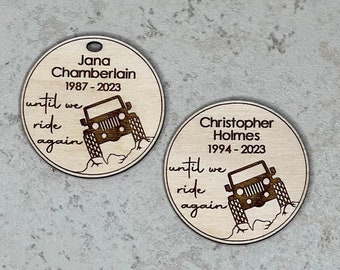 Personalized off roading celebration of life keepsake, memorial service event favor