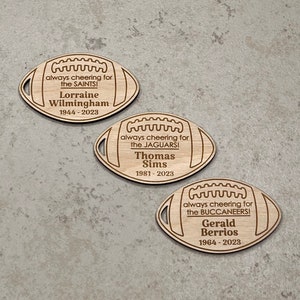 Personalized football team celebration of life keepsake, memorial service event favor