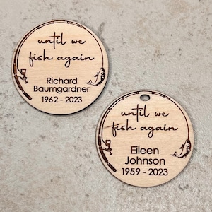 Personalized fishing celebration of life keepsake, memorial service event favor