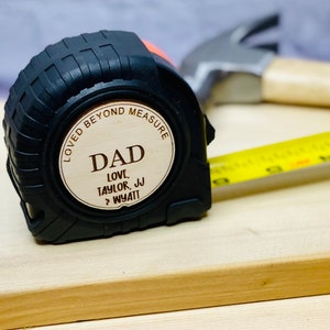 25 ft Personalized Fathers Day gift for Dad or Grandpa, custom tape measure, gift from kids image 7