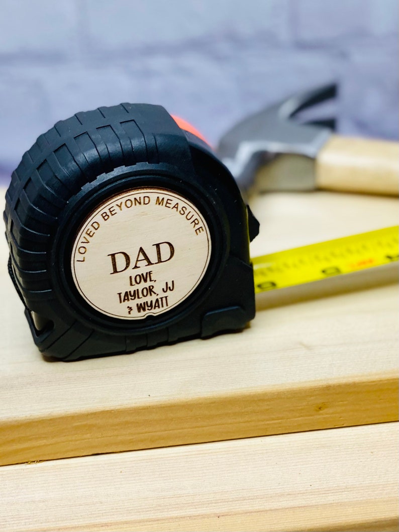 25 ft Personalized Fathers Day gift for Dad or Grandpa, custom tape measure, gift from kids image 7