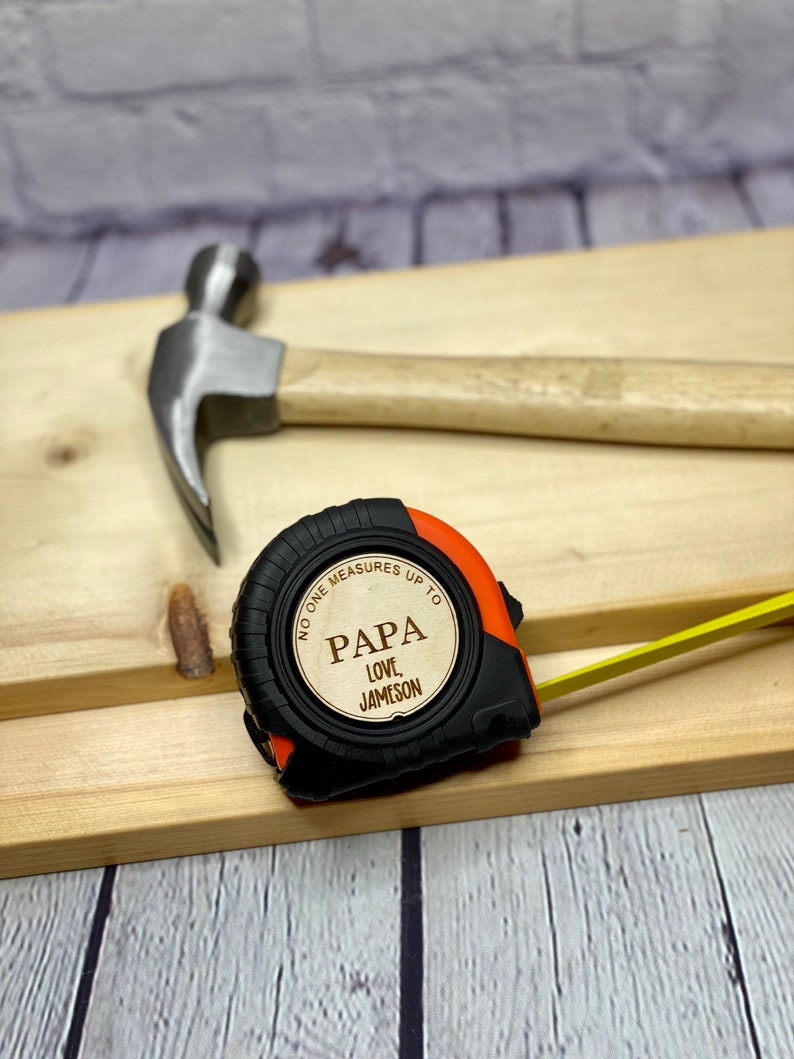 25 ft Personalized Fathers Day gift for Dad or Grandpa, custom tape measure, gift from kids image 6