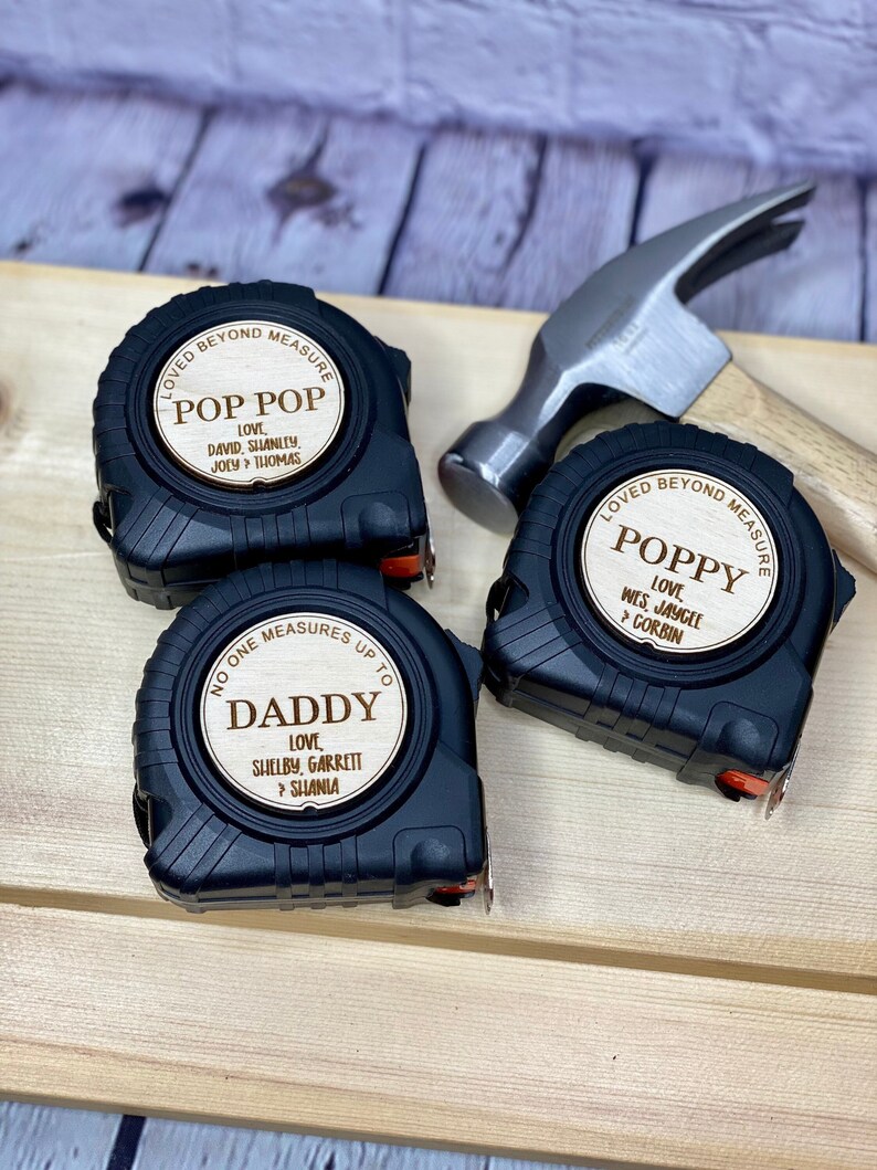 25 ft Personalized Fathers Day gift for Dad or Grandpa, custom tape measure, gift from kids image 4