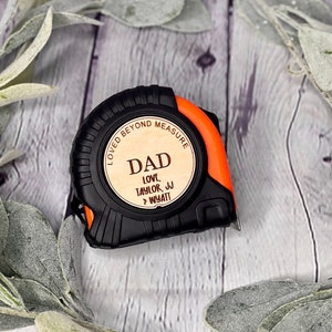 25 ft Personalized Fathers Day gift for Dad or Grandpa, custom tape measure, gift from kids image 2