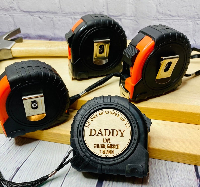 25 ft Personalized Fathers Day gift for Dad or Grandpa, custom tape measure, gift from kids image 9