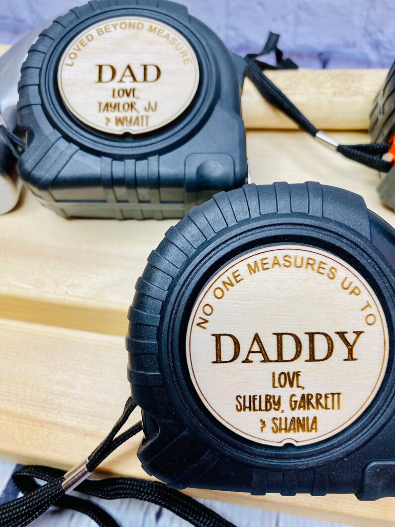 25 ft Personalized Fathers Day gift for Dad or Grandpa, custom tape measure, gift from kids image 8