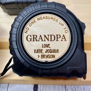 25 ft Personalized Fathers Day gift for Dad or Grandpa, custom tape measure, gift from kids image 3