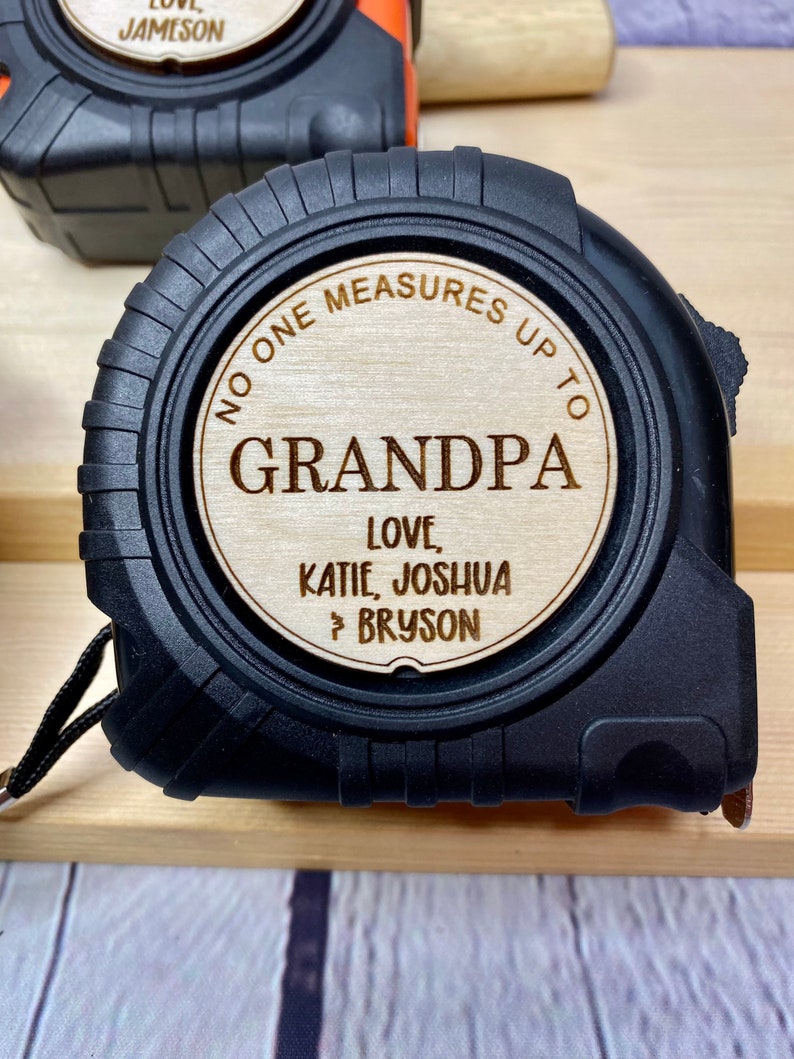 25 ft Personalized Fathers Day gift for Dad or Grandpa, custom tape measure, gift from kids image 3