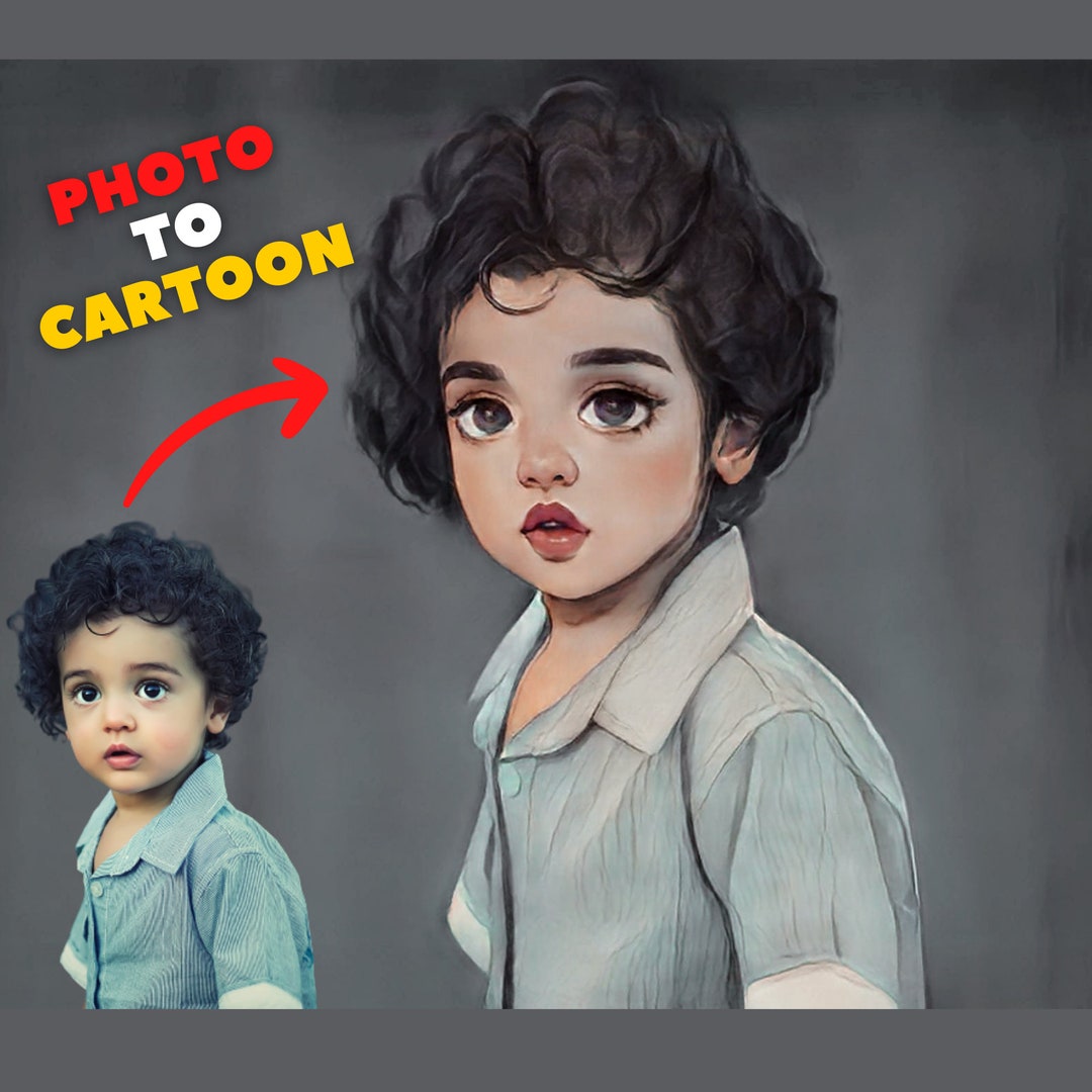 Portraits Converting to Cartoon Artwork Effects , Digital Custom Photos