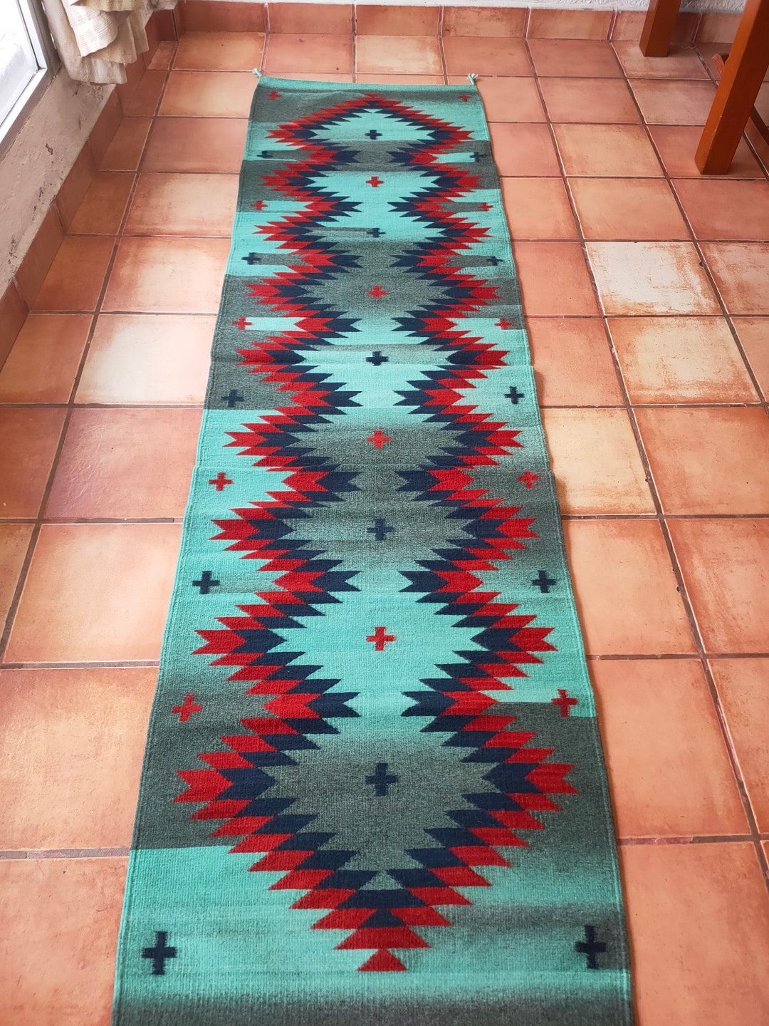 Authentic Zapotec Rug ( Diamante Zapotec ) *traditional Pattern* 100% ...