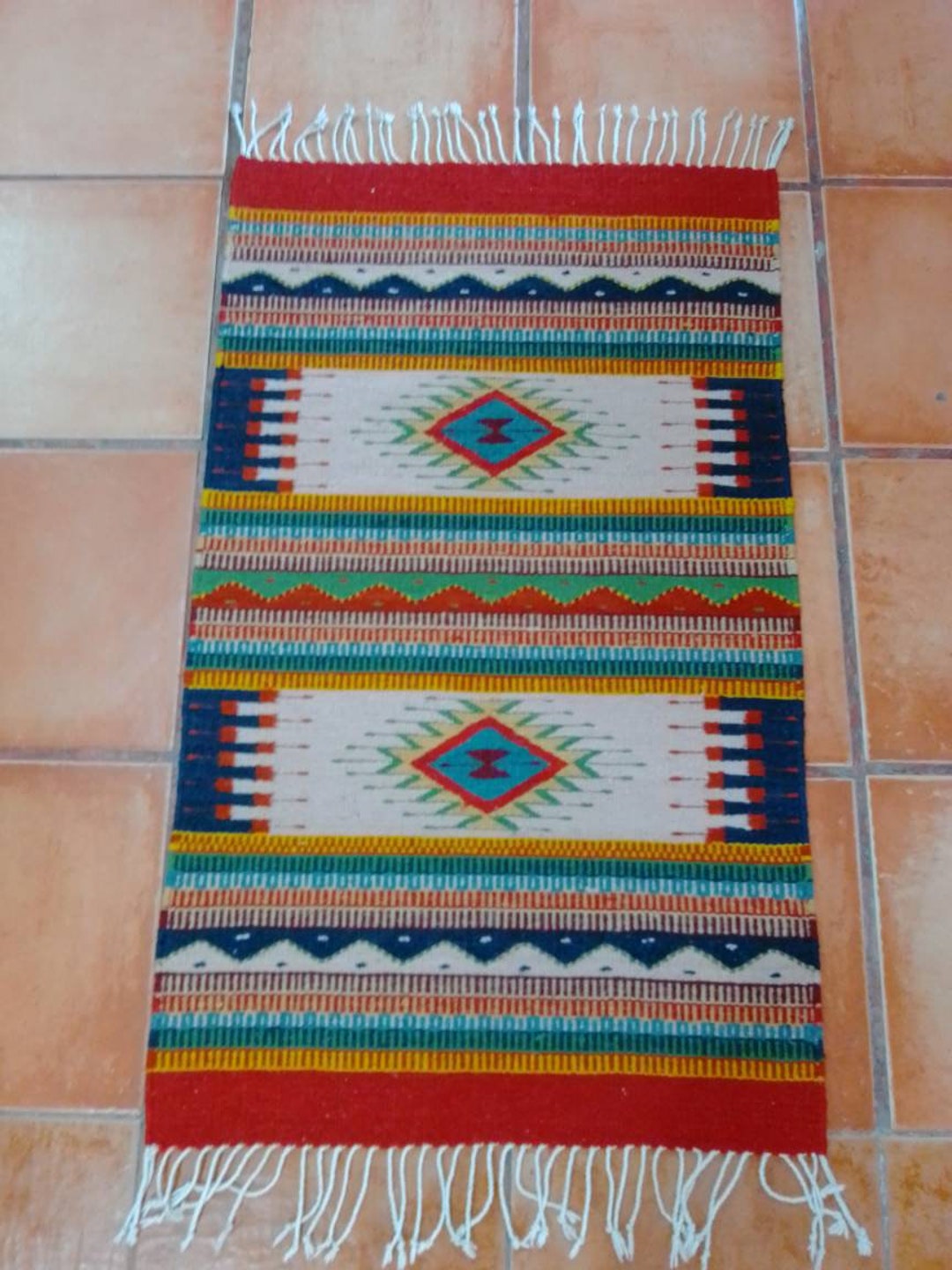 Zapotec Rug (traditional Pattern) *velas & Diamantes* 100% Wool and ...