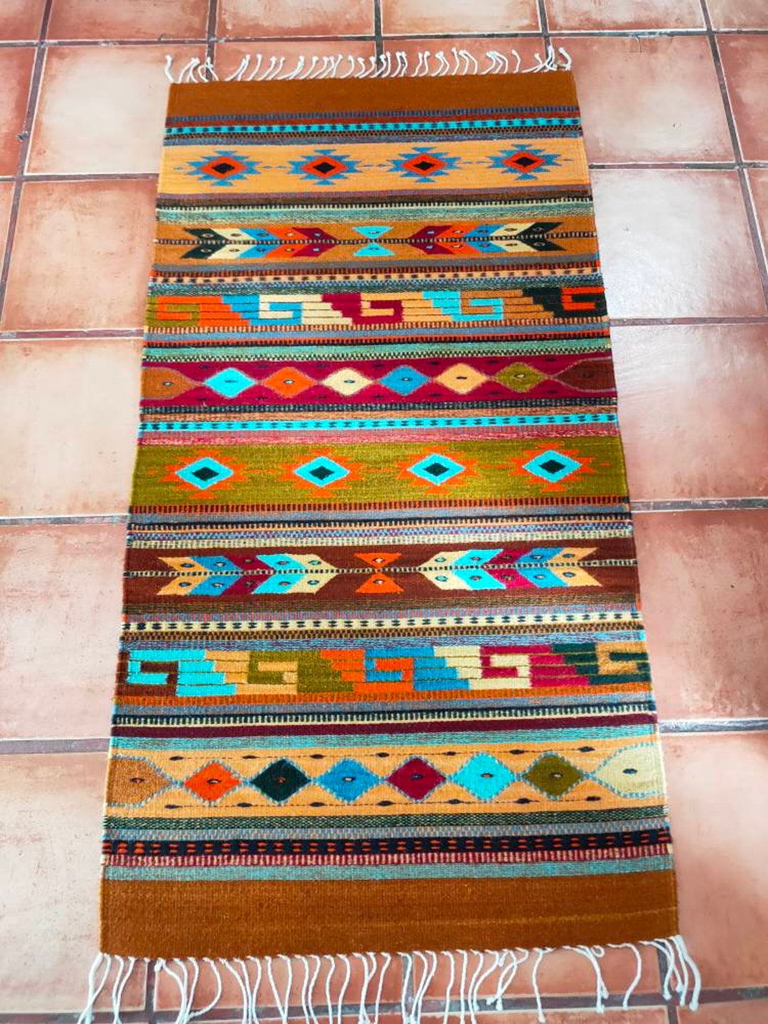 Authentic Zapotec Rug (mitla) *traditional Design* 100% Wool and ...