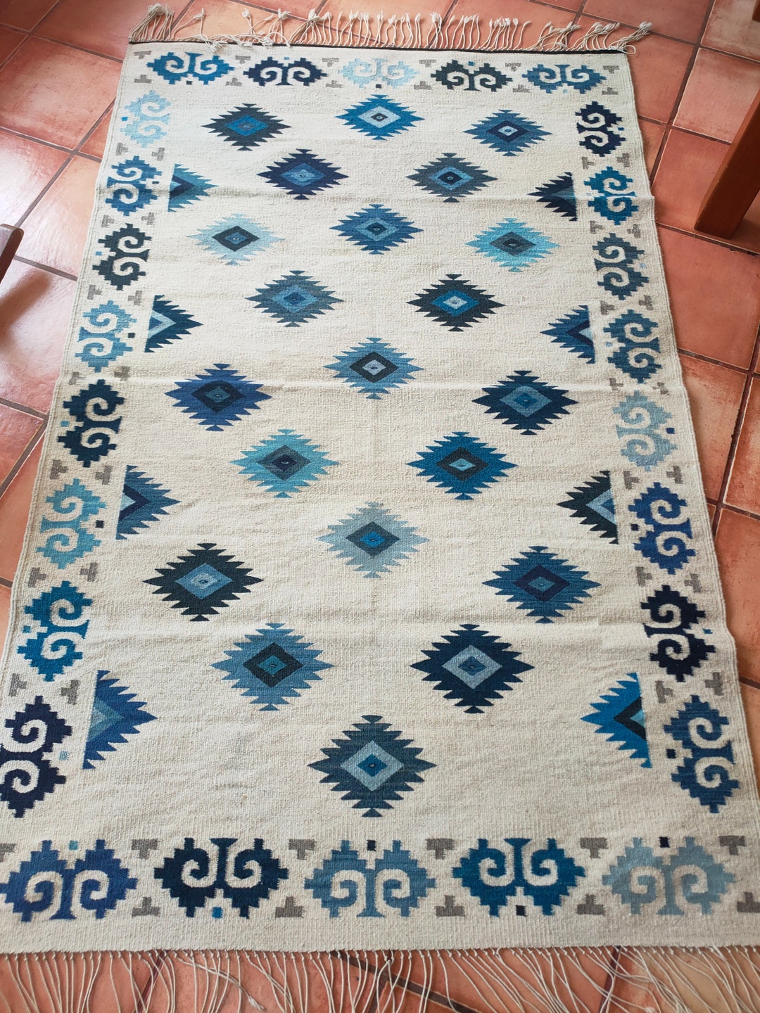 Authentic Zapotec Area Rug ( Grecas Y Diamantes Zapotecs ) Old ...