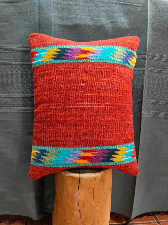 Authentic Zapotec Pillow Cover Relámpagos 100 Sheep Wool Etsy