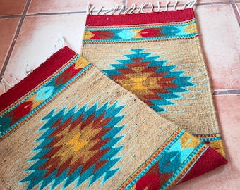 Authentic Zapotec Runner (Diamantes y Grecas) *Zapotec Diamonds*100% Sheep Wool and Natural Dyes. 13"in W x 39"in L