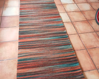 Authentischer Zapotec-Teppich (Flurläufer) *Moderne Tradition * 100 % Schafwolle und natürliche Farbstoffe. 32 Zoll B x 118 Zoll L.