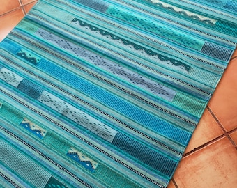Authentischer Zapotec-Teppich (Regen und Berge)*Altes traditionelles Muster* 52"in B x 79"in L.
