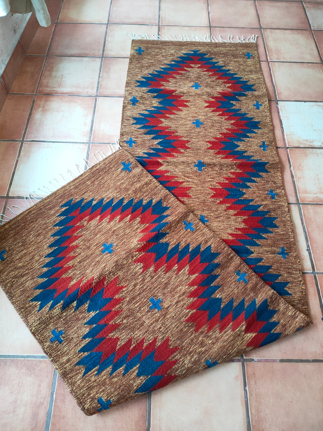 Authentic Zapotec Rug ( Diamante Zapotec ) *traditional Pattern* 100% ...