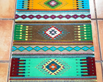 Authentic Zapotec Rug ( Velas y Diamantes ) *Traditional pattern* 100% Sheep Wool and Natural Dyes. 24"in W x 39"in L.