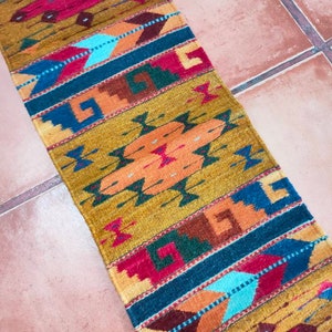 Authentic Zapotec Runner (Diamantes y Grecas) *Zapotec Diamonds*100% Sheep Wool and Natural Dyes. 13"in W x 39"in L