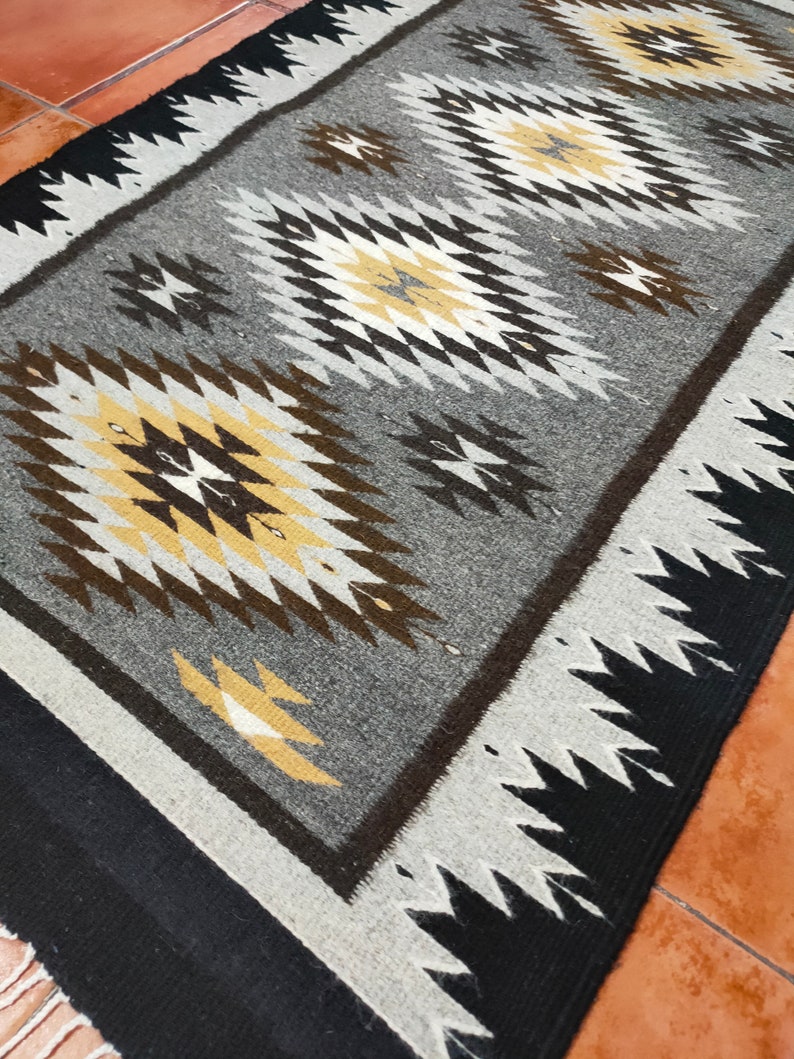 Zapotec Rug (agave and Diamonds) Traditional Pattern. 100% Sheep Wool ...