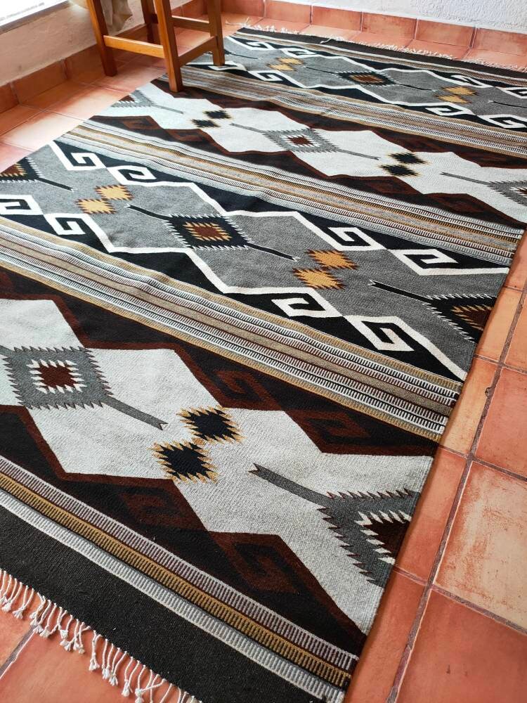 Authentic Zapotec Area Rug Cielo Zapoteco 100 Sheep Wool and Natural Dyes. 79in W X 119in L. Etsy