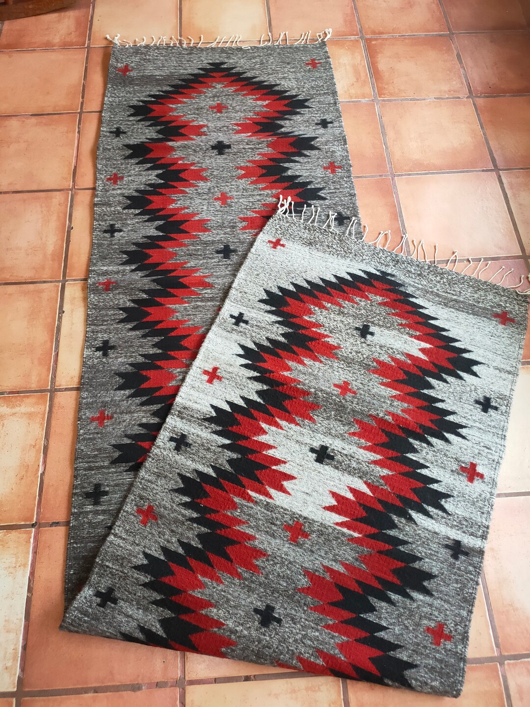Authentic Zapotec Rug ( Diamante Zapotec ) *traditional Pattern* 100% ...
