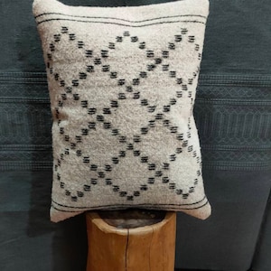 Authentic Zapotec Pillow Cover  * Lluvias * 100% Sheep Wool and Natural Dyes. 16"in W x 20"in L.