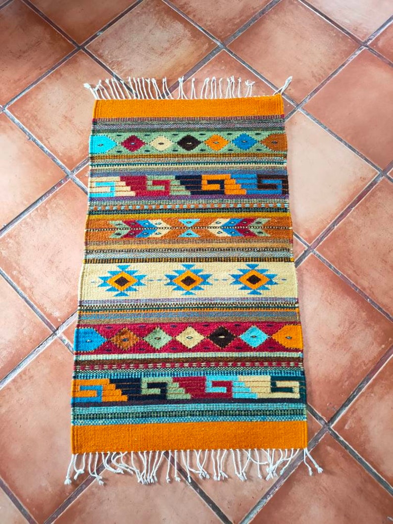 Zapotec Rug Mitla traditional 100 Sheep Wool and Etsy
