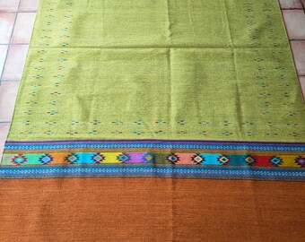 Authentic Zapotec Area Rug (Lluvia) 100% Sheep Wool and Natural Dyes. 79"in W x 119"in L.