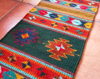 Authentic Zapotec Runner (Diamantes y Grecas) *Zapotec Diamonds*100% Sheep Wool and Natural Dyes. 13"in W x 39"in L