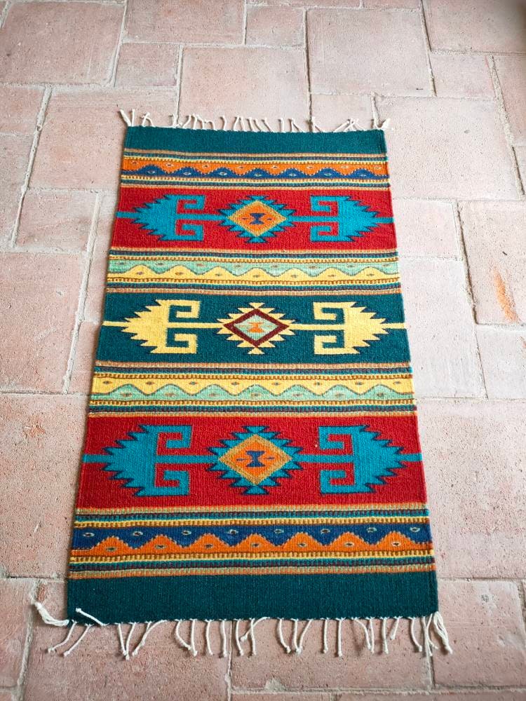Authentic Zapotec Rug Teotitlán Del Valle Traditional Pattern / 100% ...