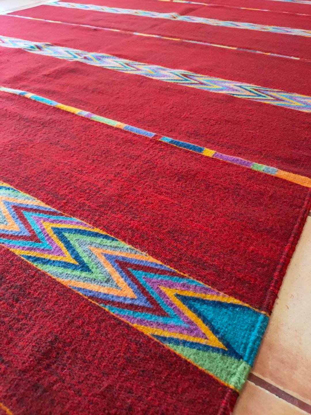 Authentic Zapotec Area Rug ( Zapotec Symbols ) 100% Sheep Wool and ...