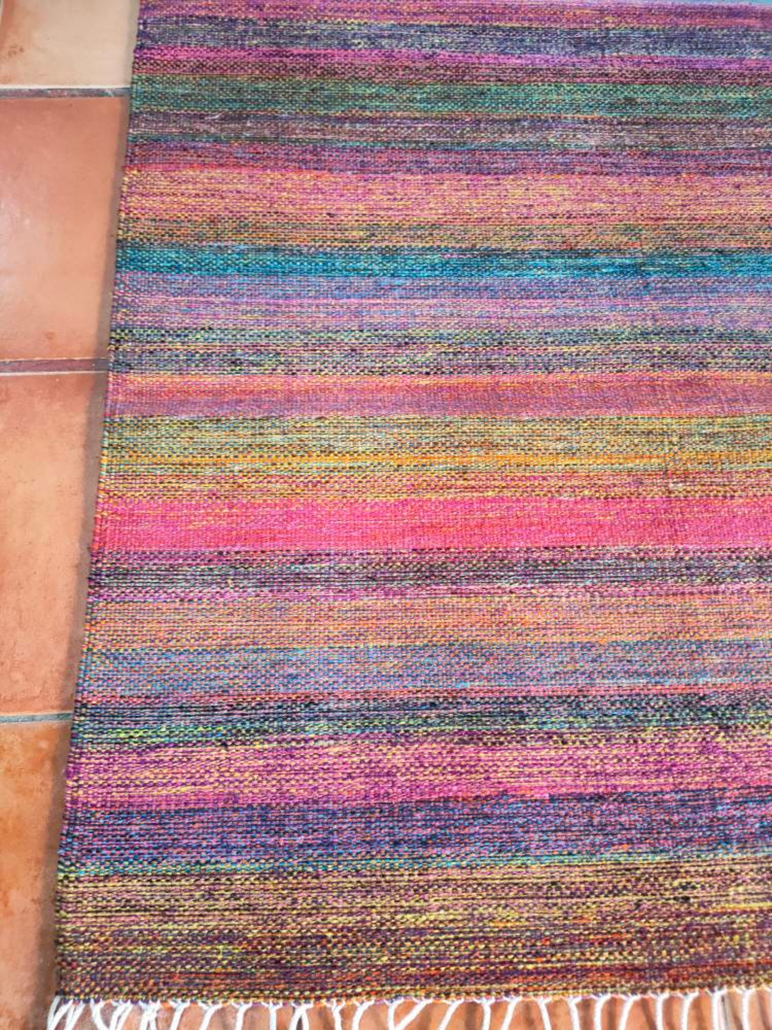 Authentic Zapotec Rug (rainbow) *modern Patterns* 100% Wool and Natural ...