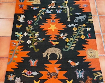 Authentic Zapotec wall Hanging *Nature* 100% Sheep Wool and Natural Dyes. 52&quot;in W x 79&quot;in L.