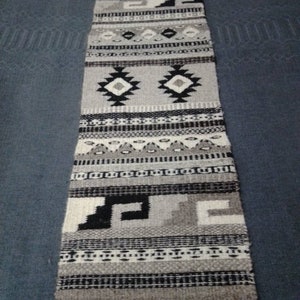 Zapotec Rug (Ojo de Dios) Traditional pattern.12&#39;in W x 39&#39;in L.