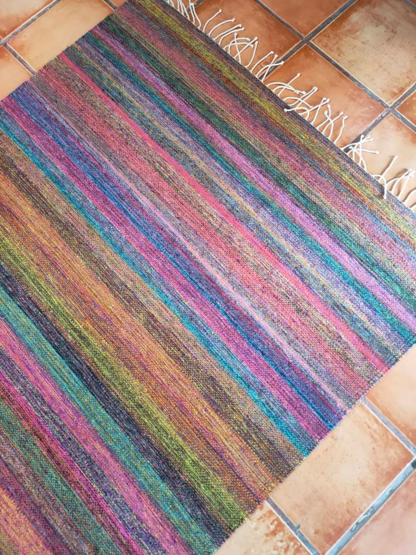 Authentic Zapotec Rug (rainbow) *modern Patterns* 100% Wool and Natural ...