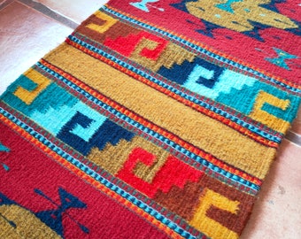 Authentic Zapotec Runner (Diamantes y Grecas) *Zapotec Diamonds*100% Sheep Wool and Natural Dyes. 13"in W x 39"in L