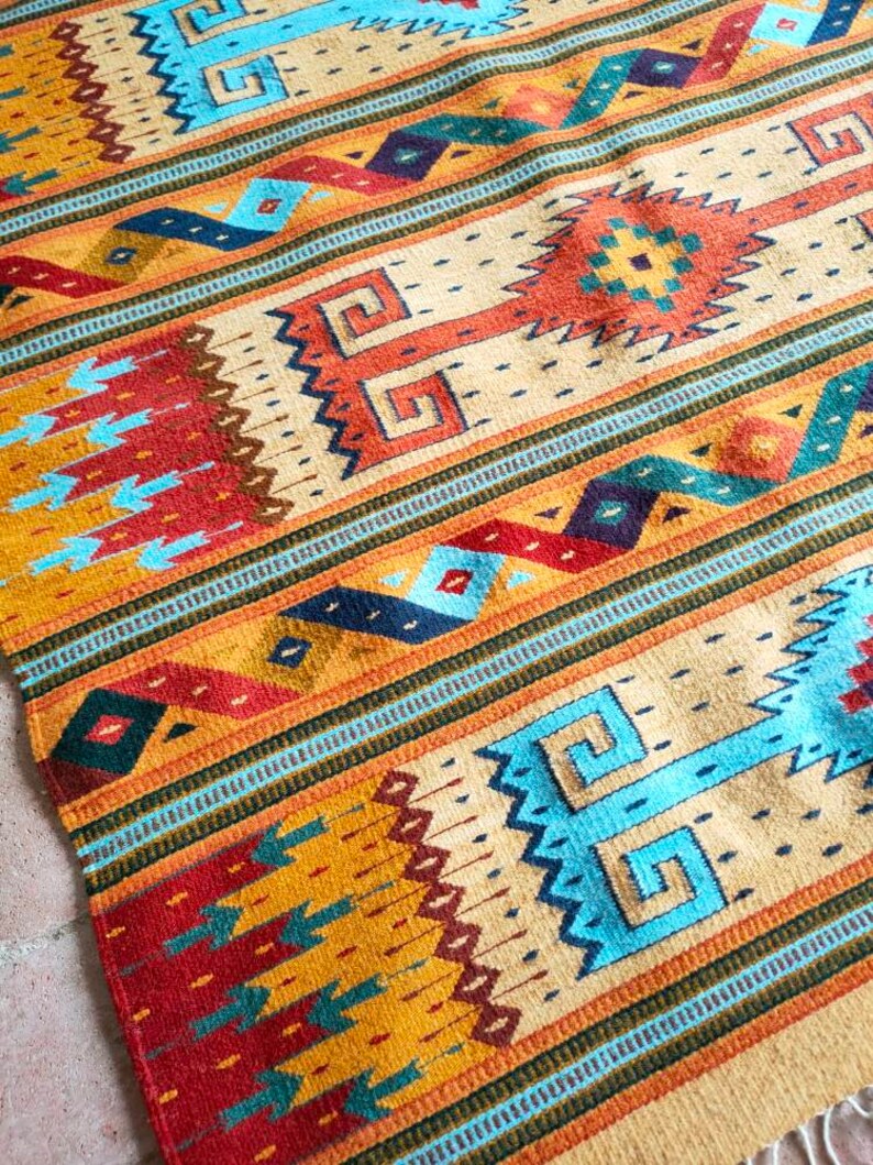 Authentic Zapotec Rug Traditional Design Teotitlán Del Etsy