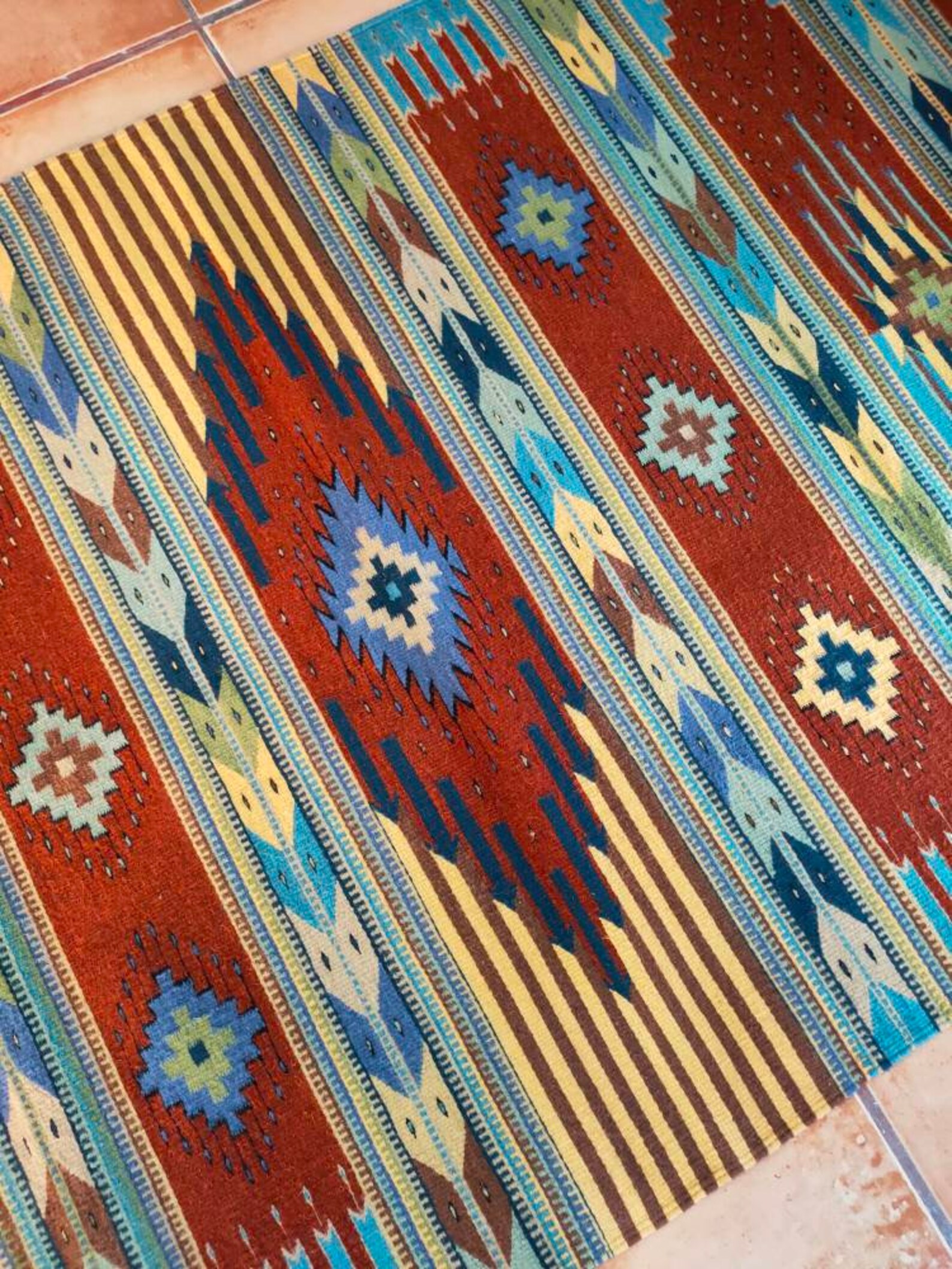 Authentic Zapotec Area Rug Grecas y Diamantes Zapotecos Etsy España