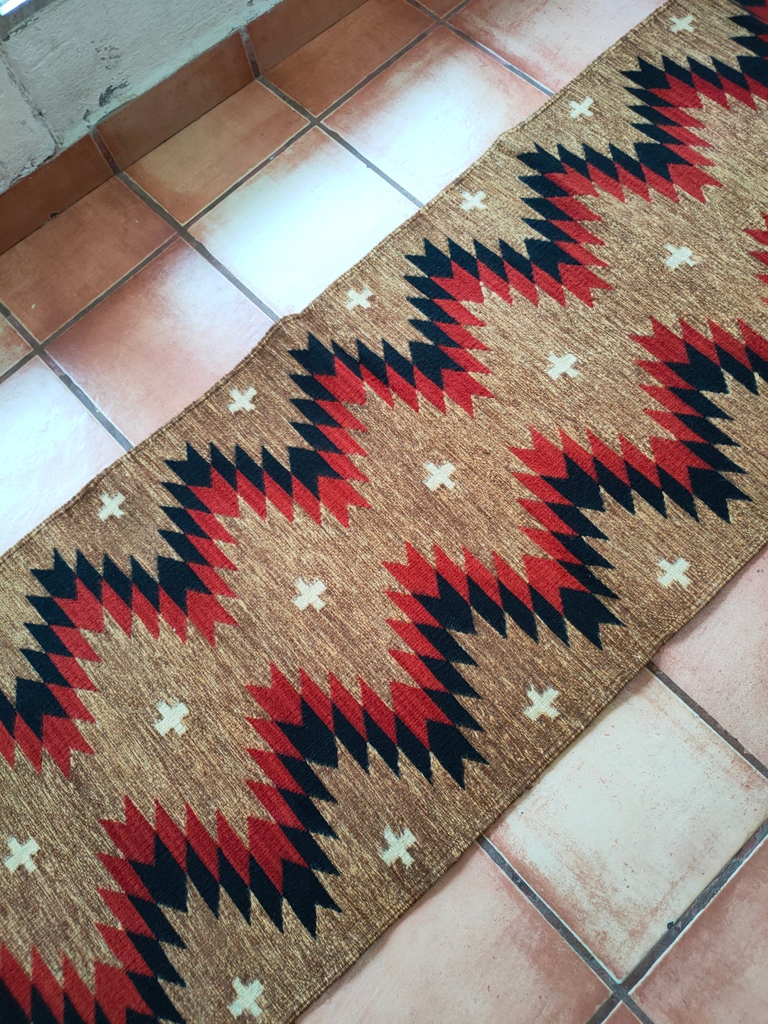 Authentic Zapotec Rug ( Diamante Zapotec ) *traditional Pattern* 100% ...