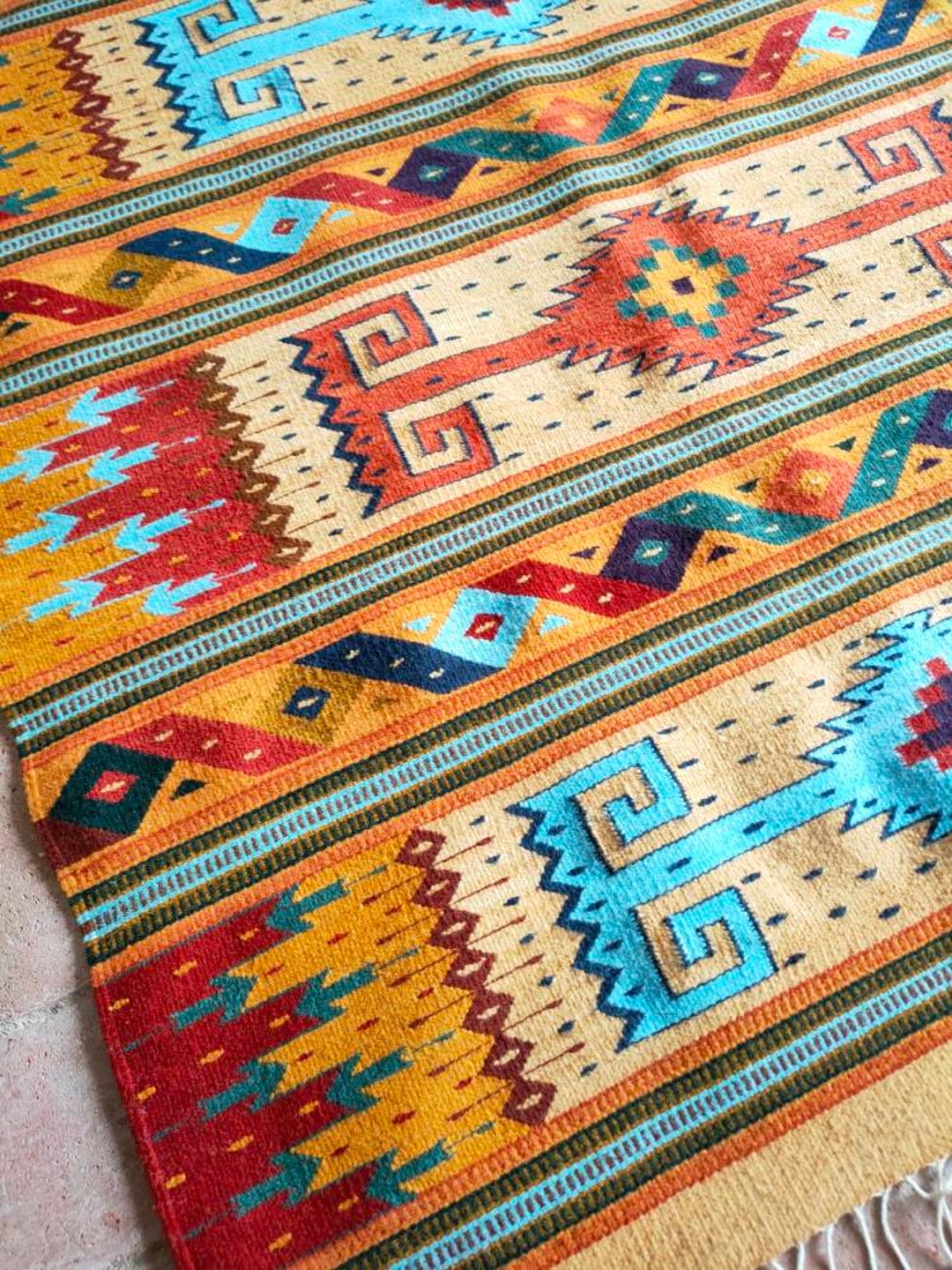Authentic Zapotec Rug Traditional Design Teotitlán Del Etsy