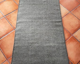 Authentic Zapotec Rug ( Sólido y Moderno ) * Dark Gray and Light Gray* 100% Neutral Sheep Wool. 32"in W x 59"in L.