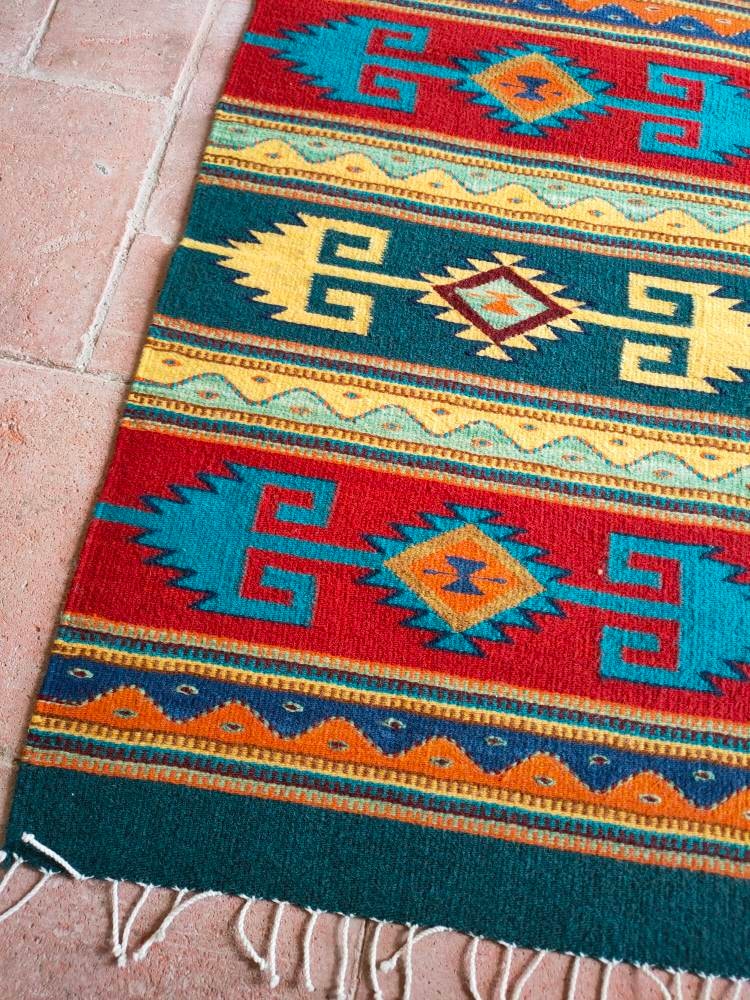 Authentic Zapotec Rug Teotitlán Del Valle Traditional Pattern / 100% ...