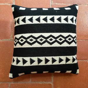 Authentic Zapotec Pillowcase. ( Zapotec Symbols ) *Mountains* 100% Wool and Natural Dyes. 19"W x 19"L.