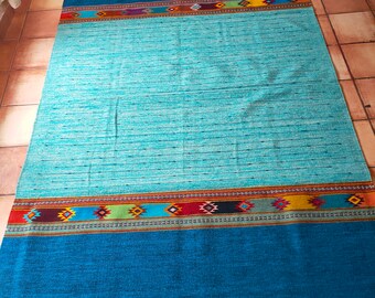 Authentic Zapotec Area Rug (Lluvia) 100% Sheep Wool and Natural Dyes. 79"in W x 119"in L.